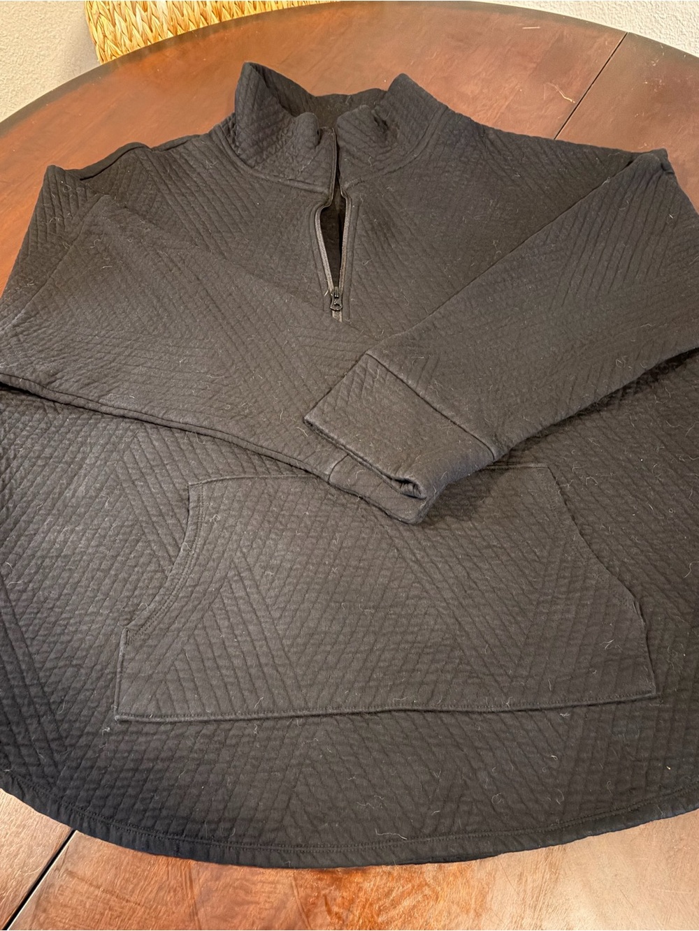 GAP Black Quilted Half-Zip Pullover Sweatshirt